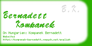 bernadett kompanek business card